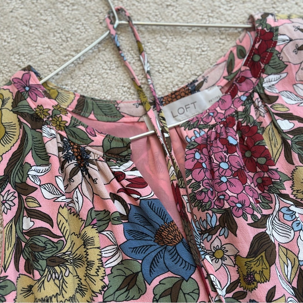 LOFT Petite Floral Summer Dress Size 2P - Picture 9 of 12